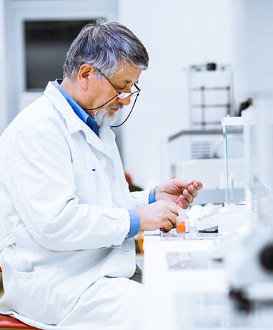 A laboratory technician working in the food manufacturing industry